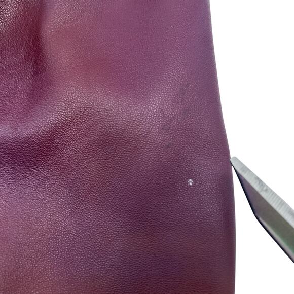 Lafayette 148 New York Burgundy Leather Jacket Women’s Size 8 Lined Zip Front - Picture 16 of 16